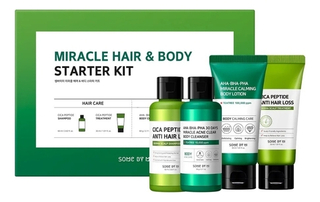 SOME BY MI Набор Miracle Hair & Body Starter (шампунь д/волос с пептидами 60мл + маска д/волос с пептидами 30мл + гель д/душа 60г + лосьон д/тела 30мл)