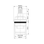 Кран-букса керамика 180°,  20 шлицов IDDIS 998CR461SM G 1/2, M24, h=46 мм