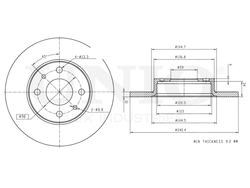 Диск тормозной задний/передний UNIO BRD-20554