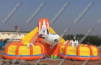 Коммерческий надувной батут "Ракета" 30*20*8 м