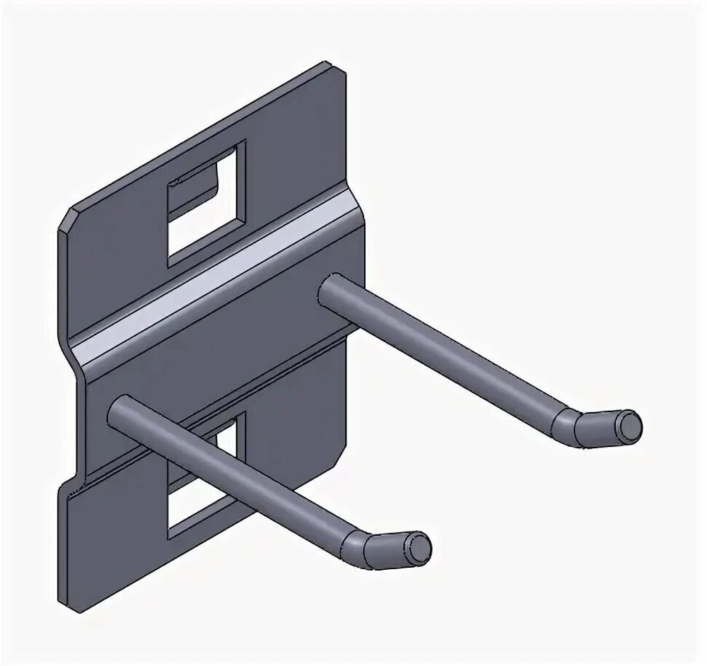 Крючок двойной (L=50 мм, B=30 мм) Home Space Металлик серебристый
