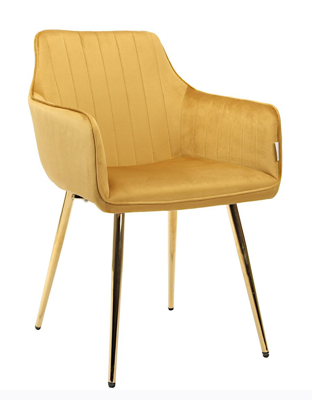Стул LA ALTA LA ALTA GRATTA велюр желтый, каркас золото