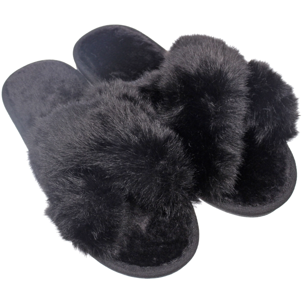 Тапочки женские домашние «TWIN», цвет чёрный, р-р 36-37