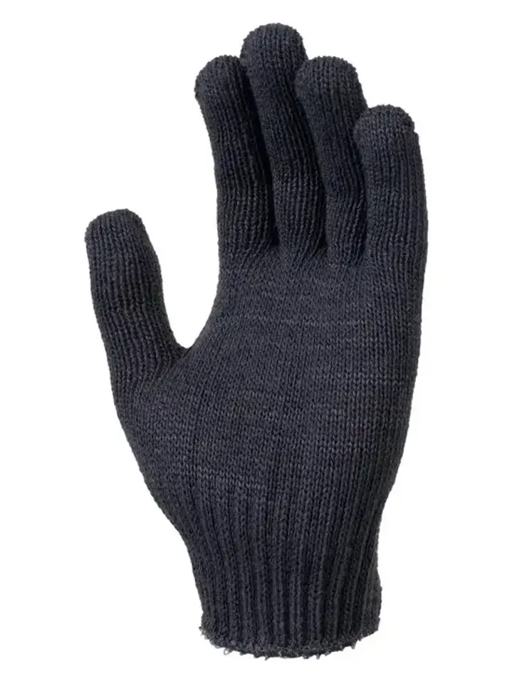 Перчатки одинарные полушерсть (черно-серые)
