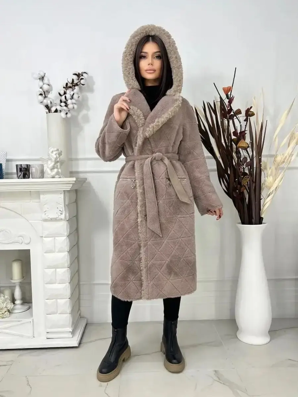 Пальто дубленка женская зимняя демисезонная