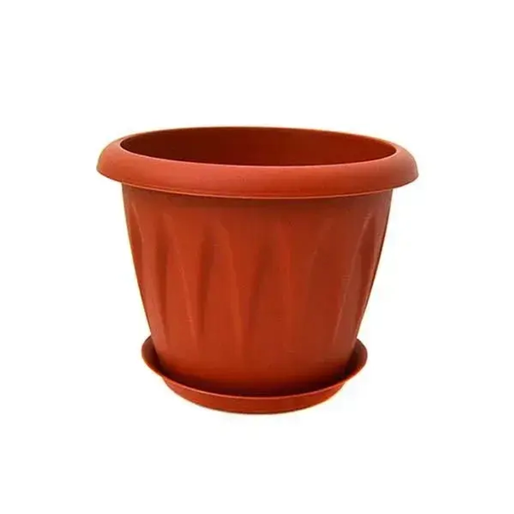 Кашпо АЛИЦИЯ D120мм 0,6л с поддоном Терракотовый 0,1,12х0,12м