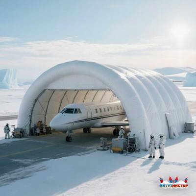 Пневмокаркасный ангар «Горизонт 2» авиационный 50×35×25 м — из ПВХ для самолетов