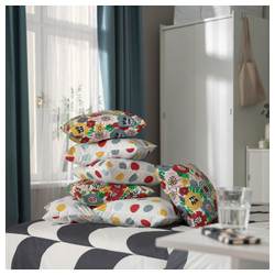 IKEA BRUKSVARA  (ИКЕА БРУКСВАРА)  -  Подушка, разноцветные/узорчатые точки, 40x40 см