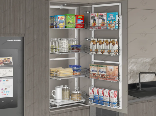 S-1247-C Выдвижная колонна для кухни в базу 450 мм, Starax, 6-ти ярусная, (380х510х1700-1850 мм)