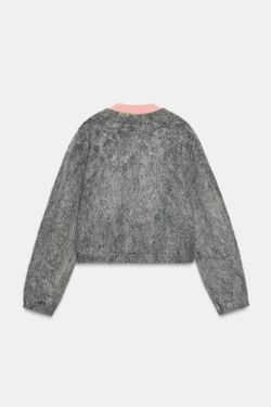 ZARA КАРДИГАН ИЗ ДВОЙНОГО ТРИКОТАЖА, МЯГКИЙ СЕРЫЙ