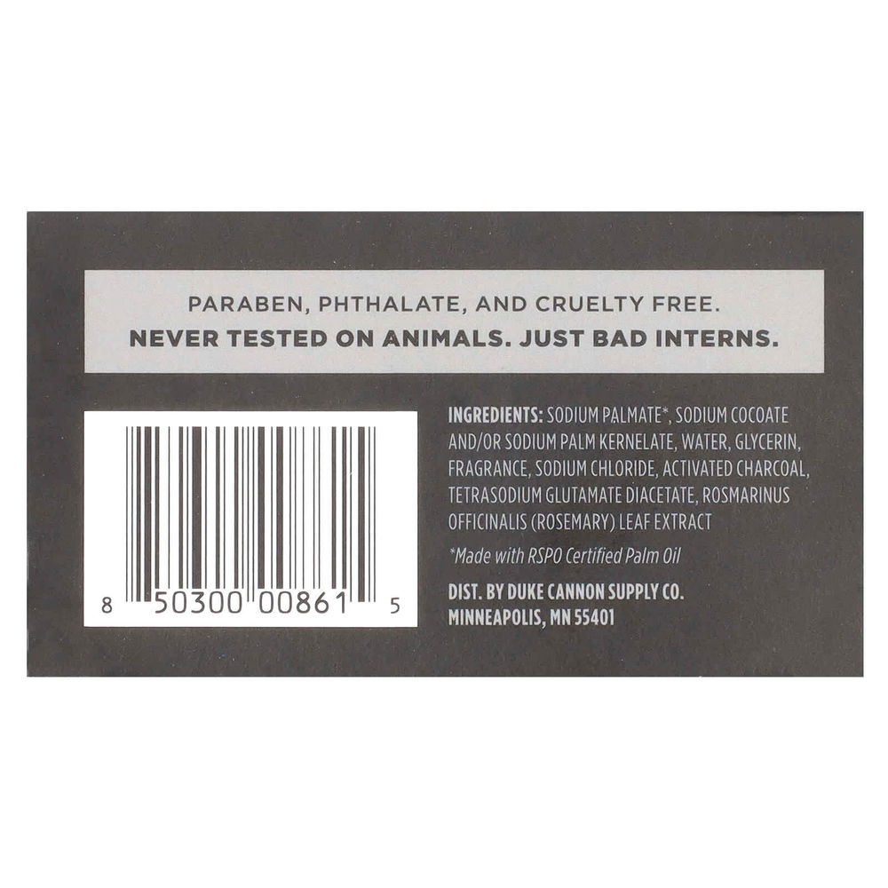 Duke Cannon Supply Co., Big Lump of Coal®, мыло с активированным углем, 10 унций