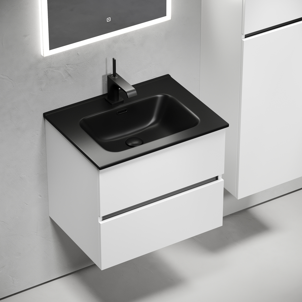 Тумба подвесная под раковину Sancos Urban, белый глянец 590х450х550