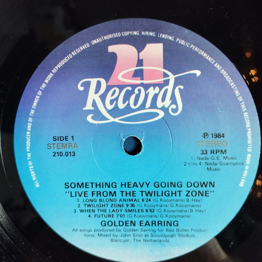 Винтажная виниловая пластинка LP Golden Earring Something Heavy Going Down (Holland 1984)