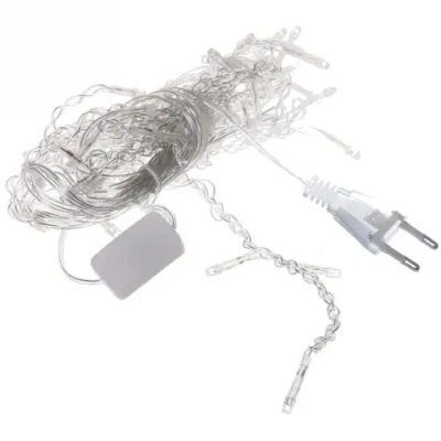 Гирлянда для дома БАХРОМА «Мерцание» ш1,5м* в40 см 48 ламп LED, прозрачн. провод, авторежим, IP-20, Мультицвет (белое мерцание)