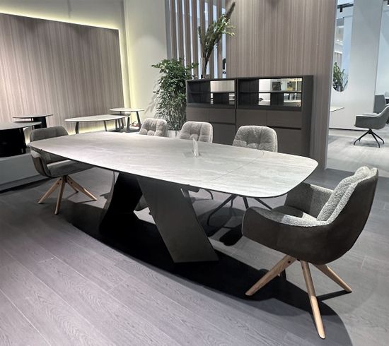 Стол YON 180 TL-109, испанская керамика / Шоколадное золото каркас