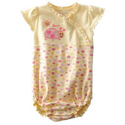 Боди детское с оборкой, сердцами и аппликацией