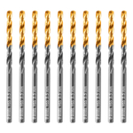 Сверло по металлу, 3,5 мм, HSS-Tin, Golden Tip, 10 шт. Denzel