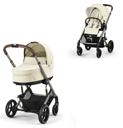 Коляска Cybex Balios S Lux TPE 2025 Cloud G i-Size Ocean Blue Plus 3 в 1 Seashell Beige с дождевиками