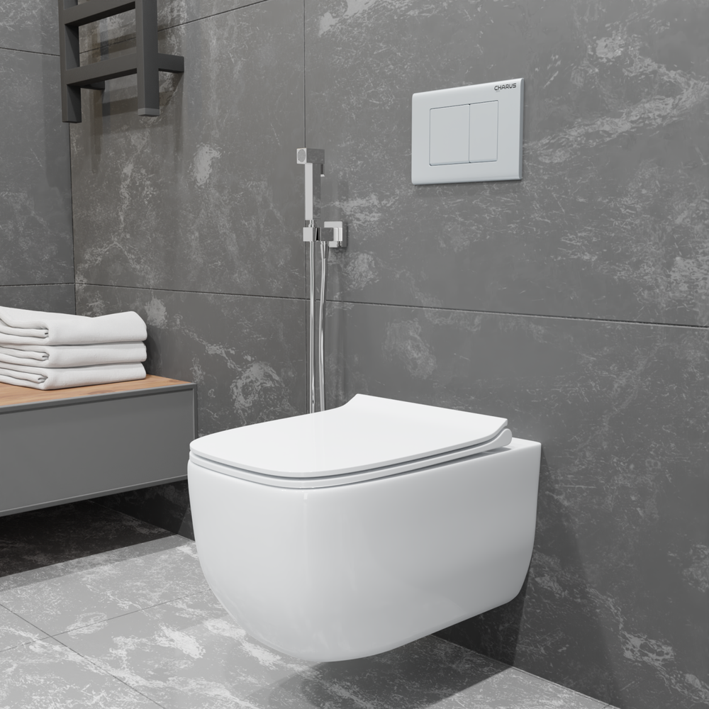 Унитаз подвесной CHARUS PINTO RIMLESS с сидением Soft Close
