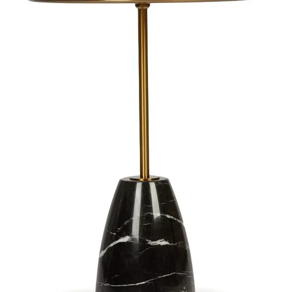 Кофейный столик Brasil 2, Ø45х61 см, черный мрамор, золотистая сталь