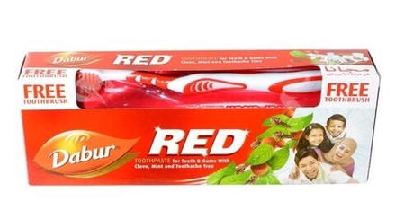 Зубная паста Ред КРАСНАЯ с щеткой, 200г (Red toothpaste), ТМ  DABUR