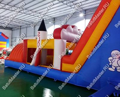 Коммерческий надувной батут "Ракета на взлёте" 14*4*7 м