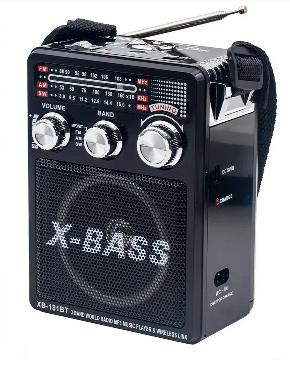 Радиоприемник с MP3 плеером и Bluetooth +фонарь Waxiba XB-181BT