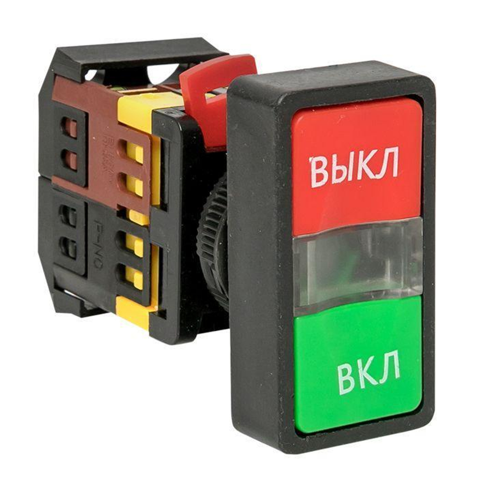 Кнопка AS-22N "Пуск-Стоп" прямоугольная 220В NO+NC EKF pbn-as-rec