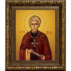 Павел Ксиропотамский преподобный. Икона на холсте.