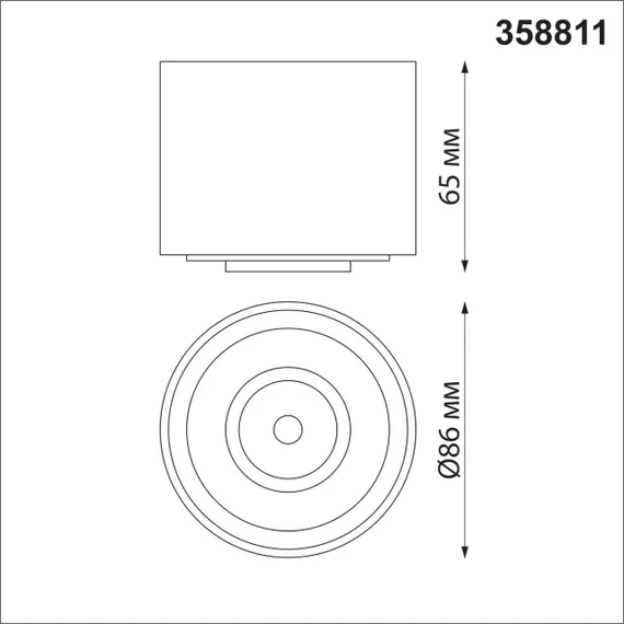 358811 OVER NT21 378 белый Светильник накладной светодиодный IP20 LED 9W 770Лм 4000K 220V GESSO
