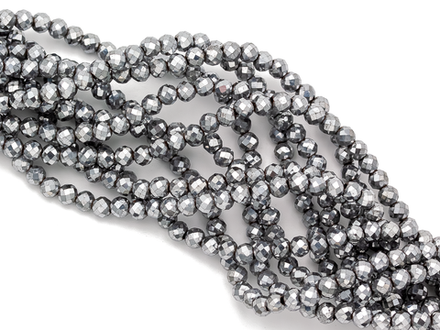 Нить бусин из гематита 3,7мм, огранка