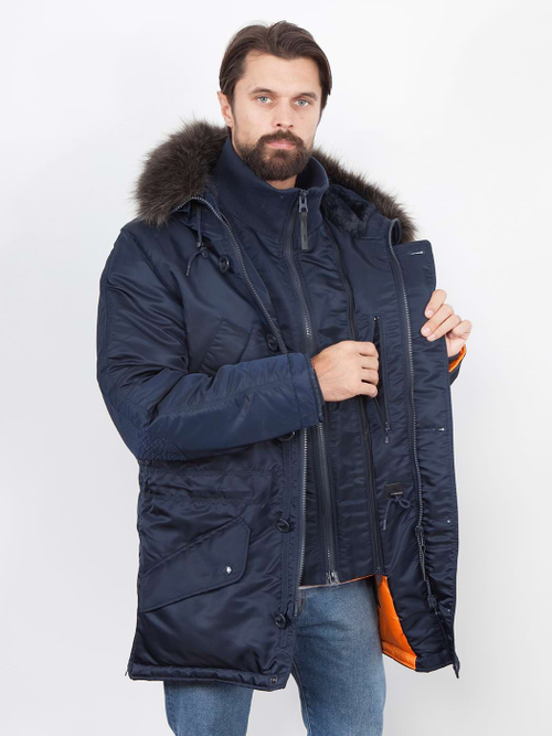 Куртка мужская зимняя Apolloget Everest (т.синий/оранжевый - r.blue/orange)