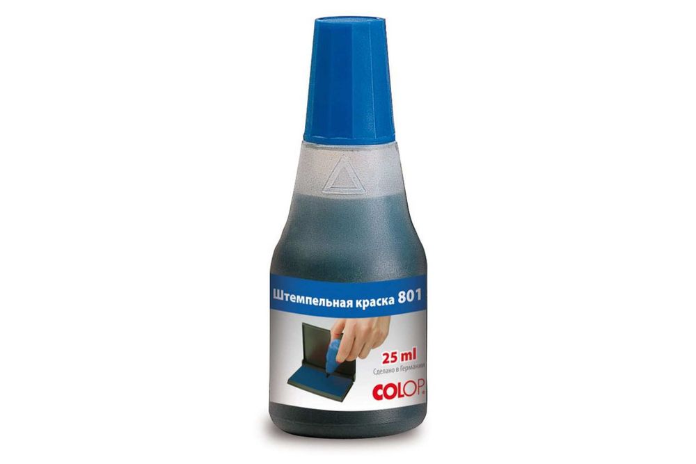 Штемпельная краска Colop 25 мл на водно-глицериновой основе, синяя, 801/25 ml blue 00-00001543