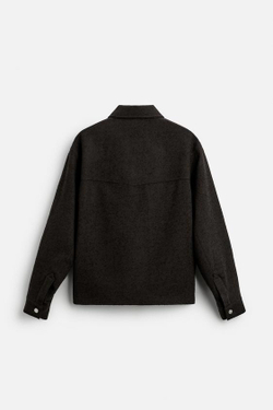 ZARA X NANUSHKA ТОНКАЯ КУРТКА С КАРМАНАМИ, ТЕМНО-КОРИЧНЕВЫЙ