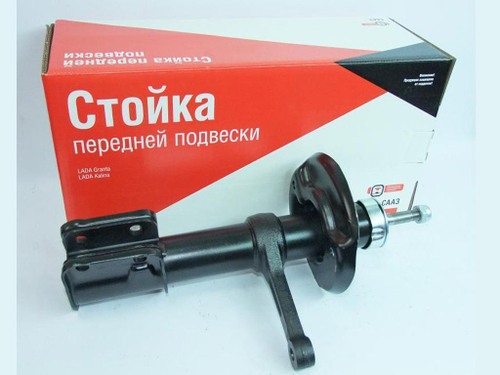 Стойка передняя ВАЗ 2190 Гранта левая СААЗ красная коробка ОАТ