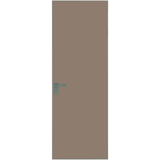 Алюминиевая дверь 1AGК кромка зелёный воск стекло монохром капучино