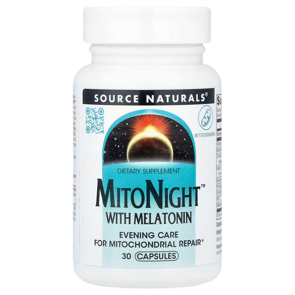 Source Naturals, MitoNight™ с мелатонином, 30 капсул