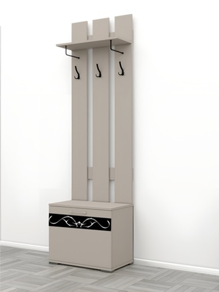 Вешалка с тумбой Авалон Стекло Чёрное