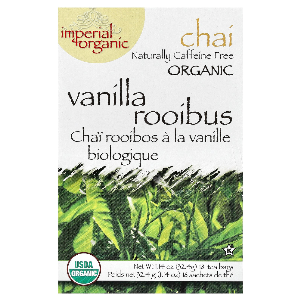 Uncle Lee's Tea, Imperial Organic, чай ройбуш с ванилью, без кофеина, 18 чайных пакетиков, 32,4 г (1,14 унции)