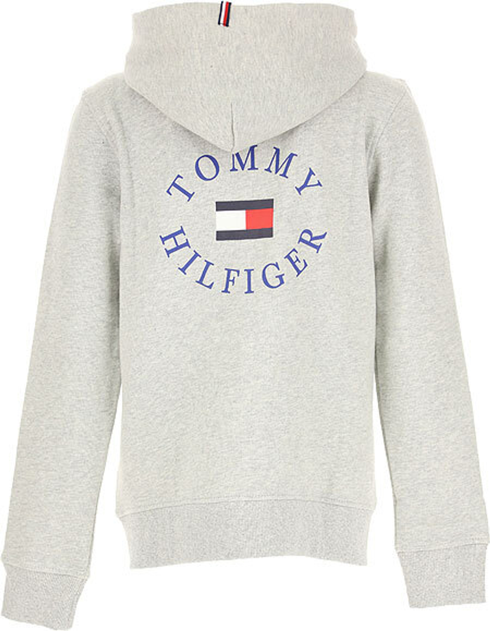 Кардиган с капюшоном TOMMY HILFIGER Серый меланж/На спине принт: буквы ТН Мальчик
