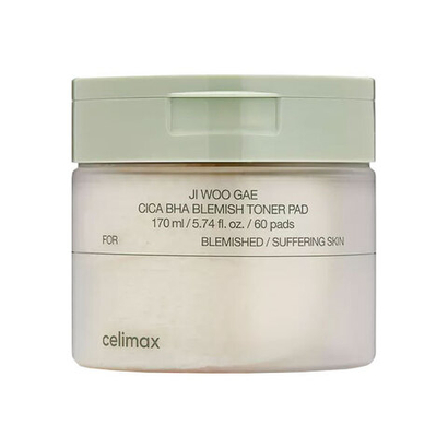 Celimax Ji Woo Gae Cica BHA Blemish Toner Pad пилинг-пэды для проблемной кожи с кислотами (60 шт)