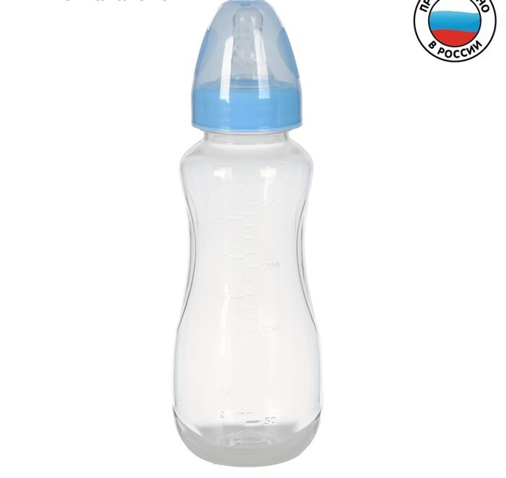 Бутылочка для кормления изогнутая, 250 мл, от 0 мес., цвет синий 2296036