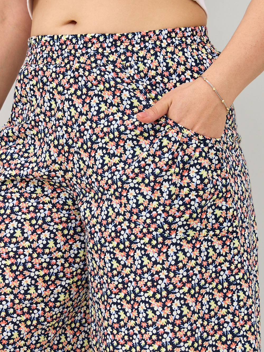 Юбка-шорты Ю-004/цветочки-желтооранжевые