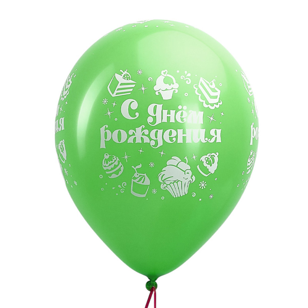 Шар 12" Ассорти С днем рождения Торты вокруг BRAVOTEX 10 шт