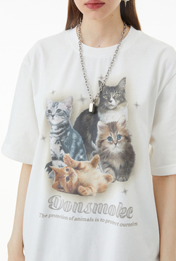 [FROM MOSCOW] Футболка DONSMOKE "Dogs N' Kitty" Oversized Tee