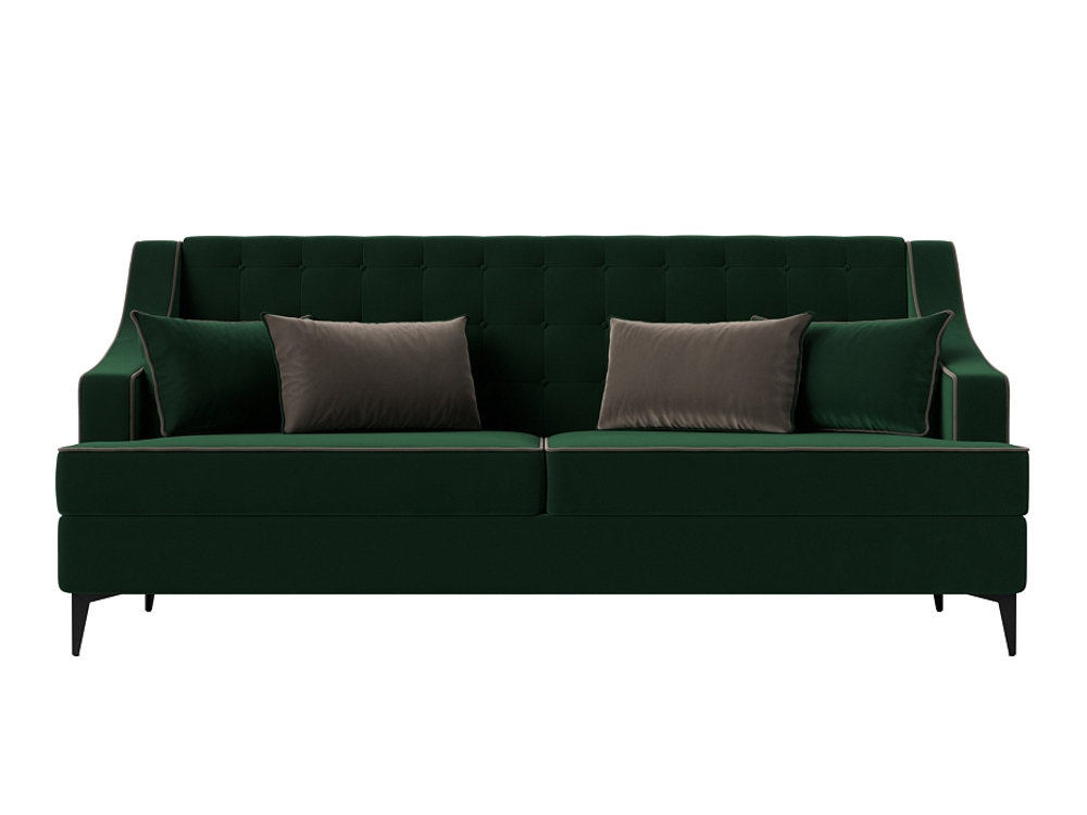 Диван кухонный прямой Марк, Зеленый\Коричневый, Велюр, 111897