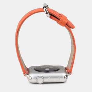 Ремешок для Apple Watch 44/45/46 mm из кожи страуса, оранжевого цвета