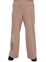 Брюки широкие из футера с начесом Бабочки