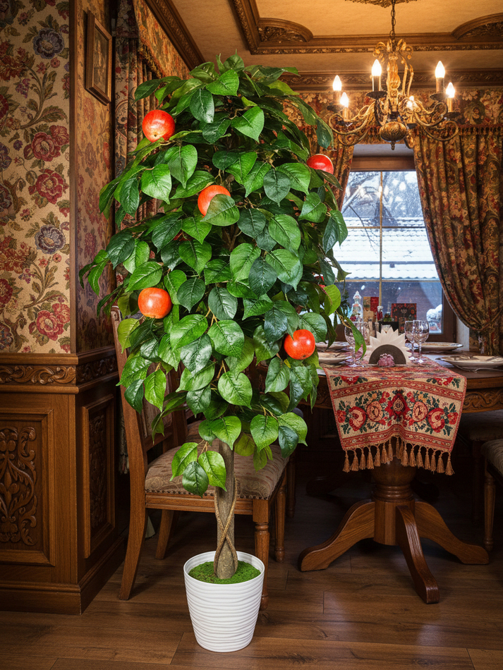 Яблоня с плодами 170см в кашпо