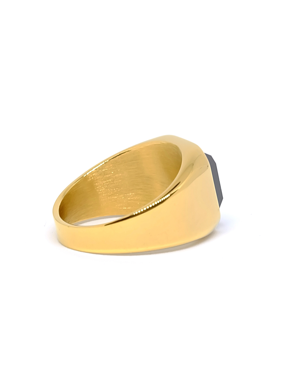 Классическая печатка с черным камнем